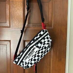 Like Dreams Black and White Checkered Crossbody Bag